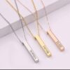 Bar Rectangle Necklace Jewellery Personalised
