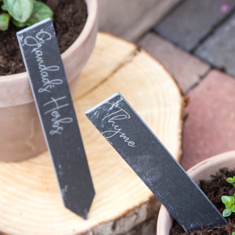 Personalised Slate Garden Plant Labels, Slate Garden Markers