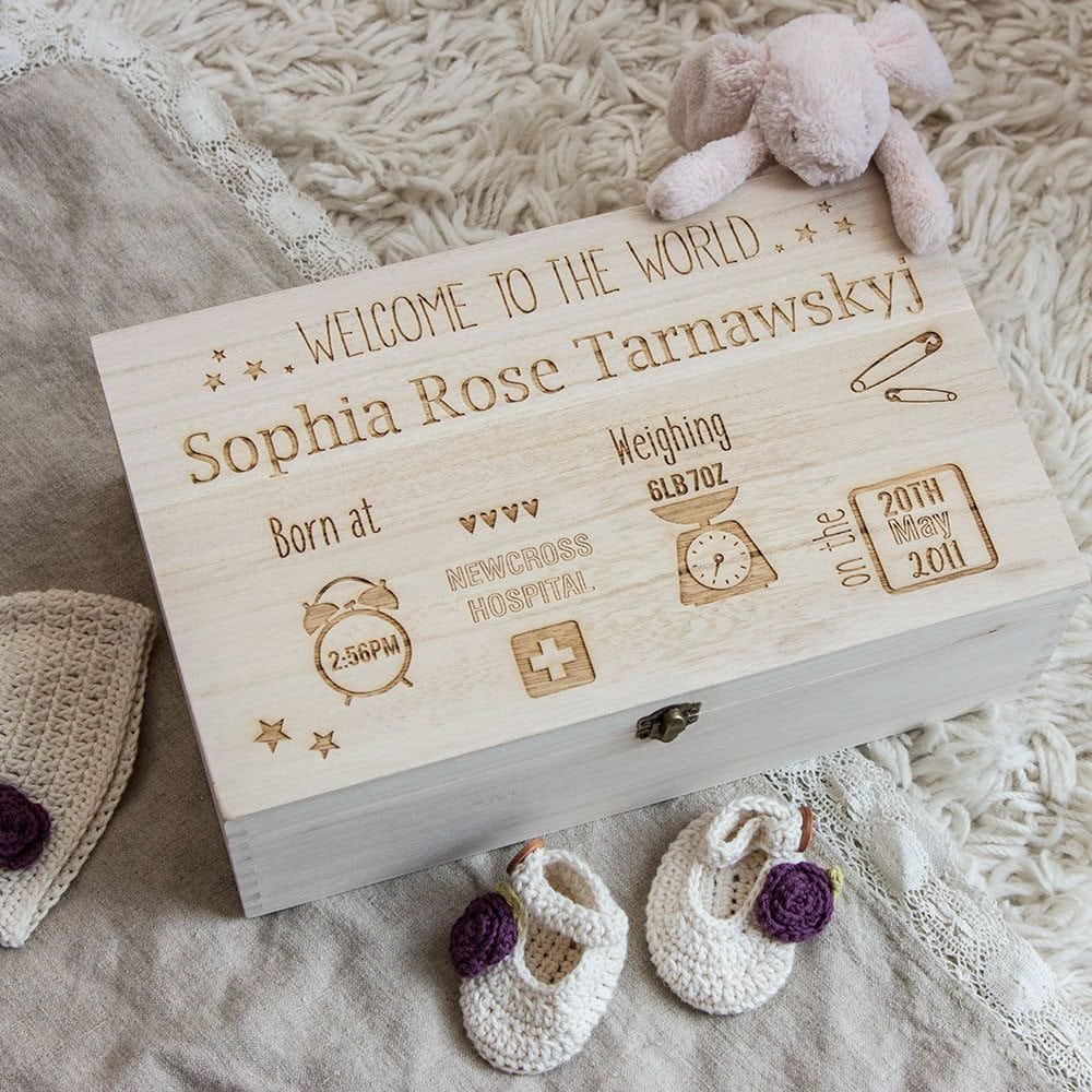 Wooden Memory Baby Box Icons | The Laser Boutique